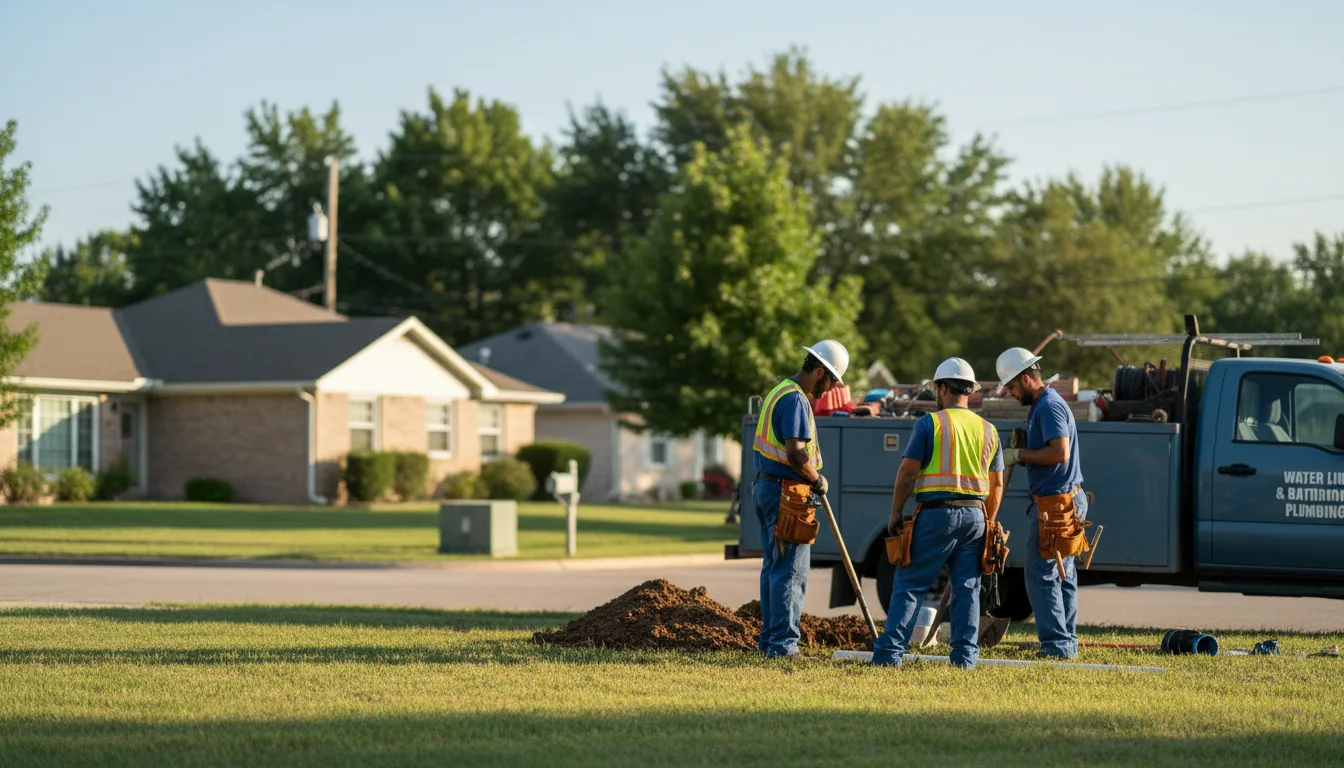 Residential water line and bathroom plumbing service in San Benito, TX